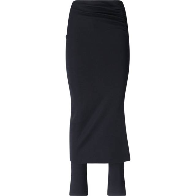 ALAÏA Black Fluid Midi Skirt - 995 - NOIR ALAIA - FR 40