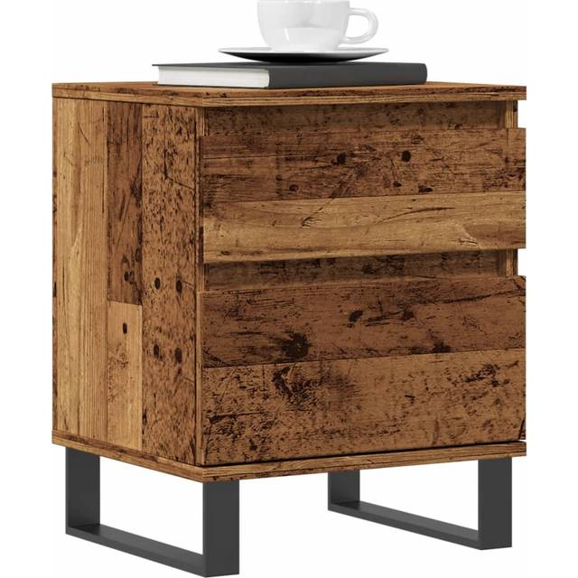 vidaXL Bedside Cabinet Old Wood 40x35x50 cm Engineered Wood - Brown