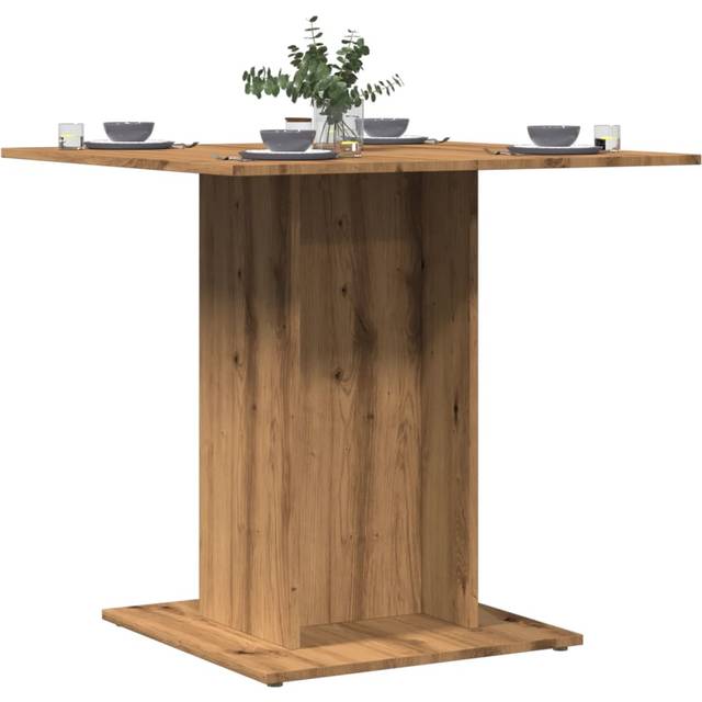 vidaXL Dining Table Artisan Oak 80x80x75 cm Engineered Wood - Brown