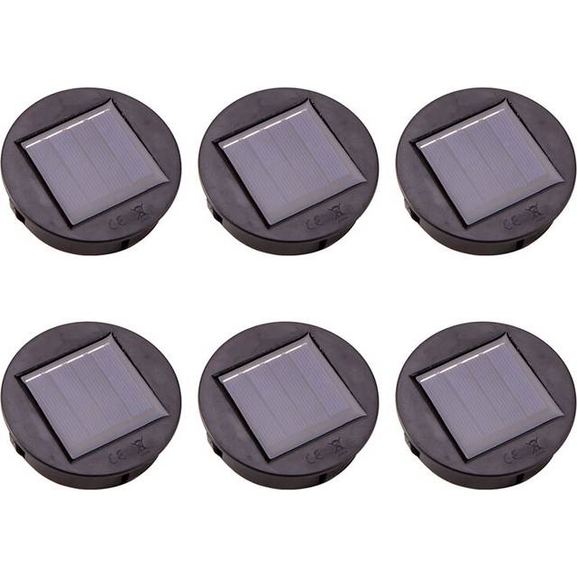 6Pc Smart Garden Solar Powered Replacement Round LED Light Box Battery Cells Li-Ion Charger