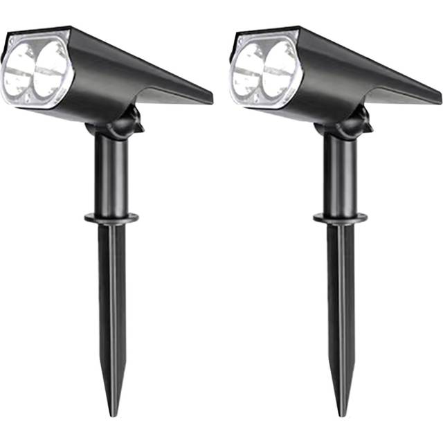 2Pcs Solar Spot Lights Bright LED Solar Lights IP65 Waterproof