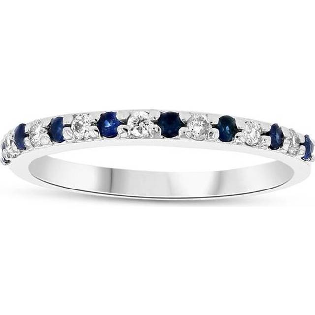 Louis Creations RL2398SD-7 Sapphire & Diamond Wedding Band, 14K Gold - Size 7