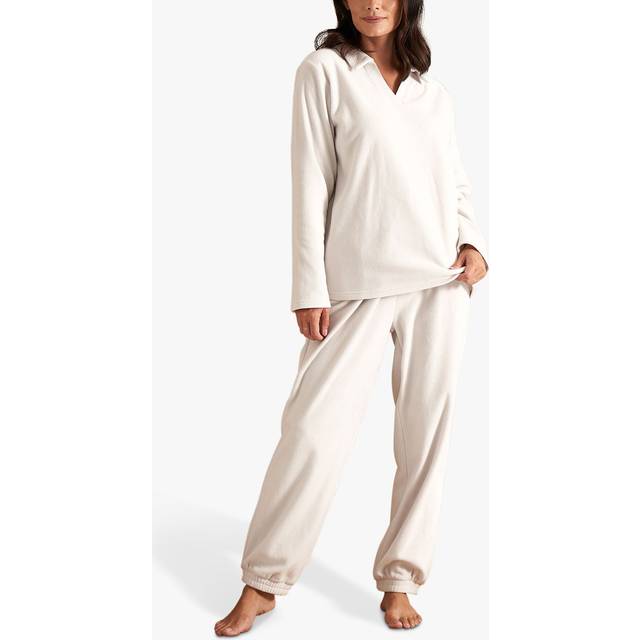 Pretty You London Fleece Lounge Set in Stone - 14-16