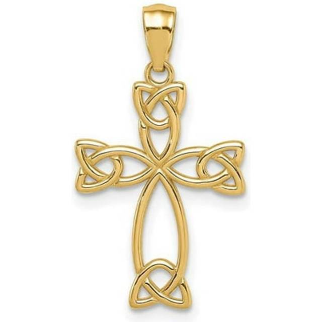 14K Yellow Gold Celtic Knot Cross Pendant