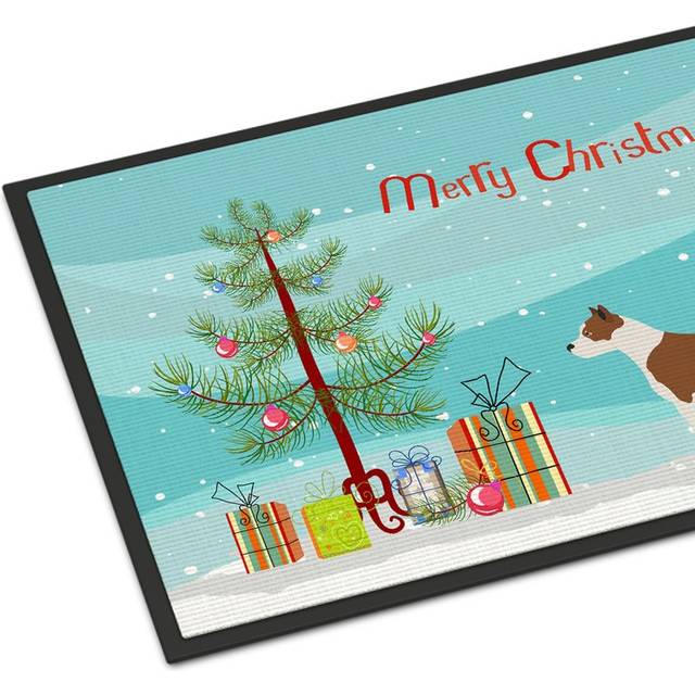 Caroline's Treasures Pit Bull Terrier Christmas Doormat 24hx36w Multicolor