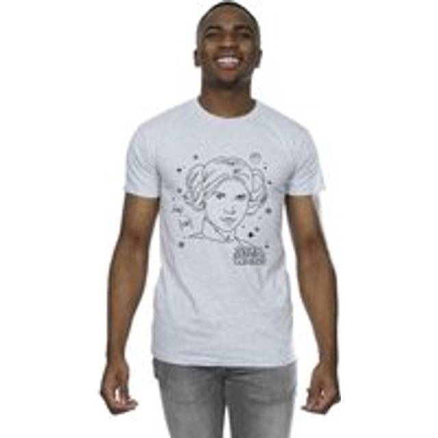 Episode IV: A New Hope Leia Christmas Sketch T-Shirt - Grey - 5XL