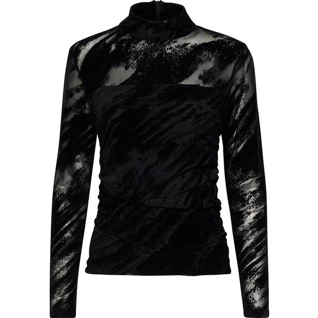 Flikka Printed Mesh Blouse - Black - Founded in 2008 by Sanne Sehested, Gestuz is a contemporary Danish fashion brand known for its effortlessly chic and modern aesthetic. The label seamlessly blends Scandinavian minimalism with bold, vintage-inspired designs to create pieces that are both timeless and on-trend. Whether it's sleek tailoring, statement outerwear, or everyday essentials, you are sure to find something that will portray your individuality with confidence and style.