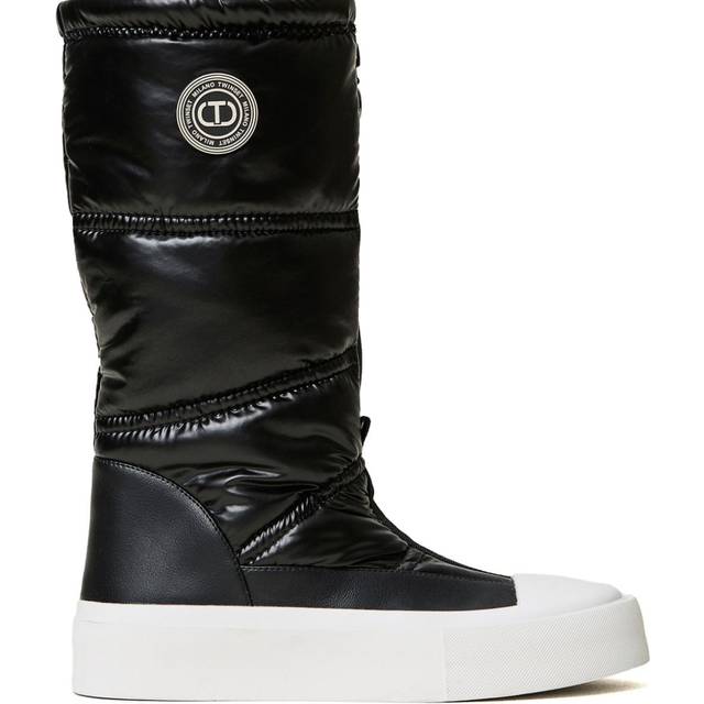 TWINSET - logo-appliqué padded boots - women - Other fibres - 40 - Black