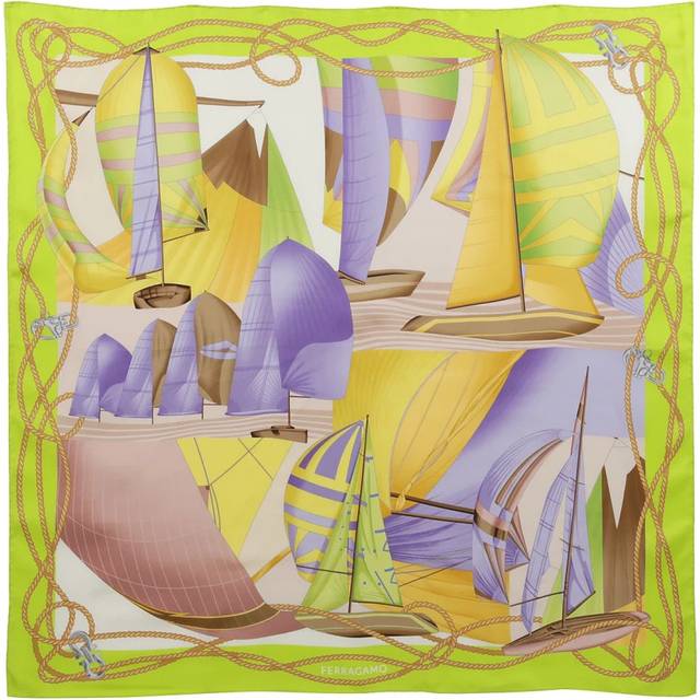 Ferragamo, Accessoarer, Dam, ONE Size, Sidenscarf Foulard Elegant Mode - green (ONE SIZE)