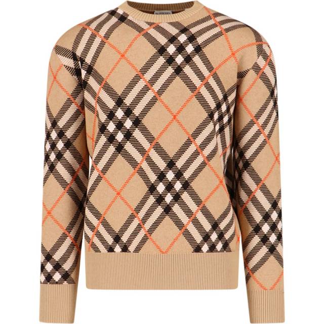 Burberry 'Check' Crew Neck Sweater - Beige - L