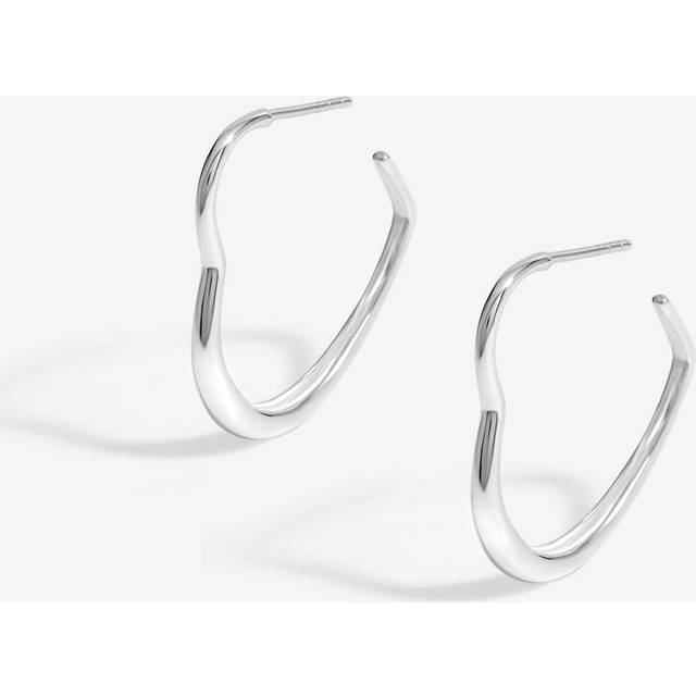 Simply Silver Simply Silver Sterling Silver 925 Large Polished Heart Hoop Earrings