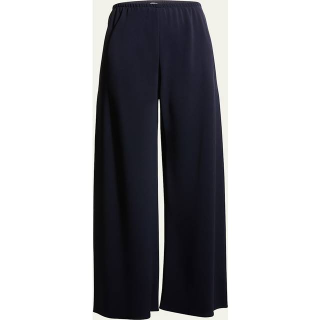Gala Wide-Leg Crepe Pants - NAVY - Small