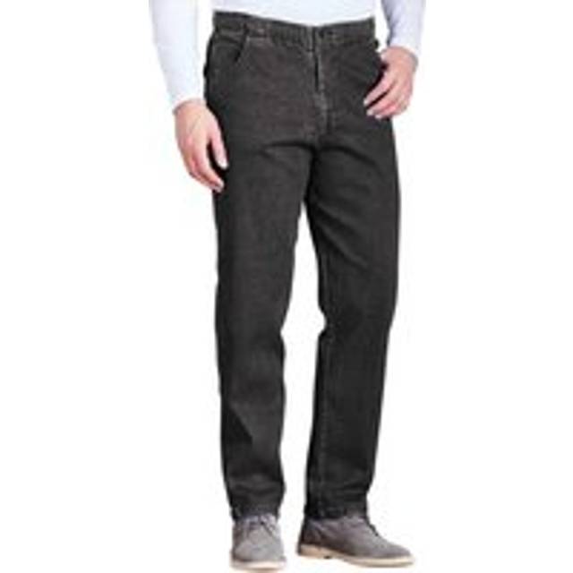 Elastic Waist Denim Jeans in Stretch Fabric - Black - 34L