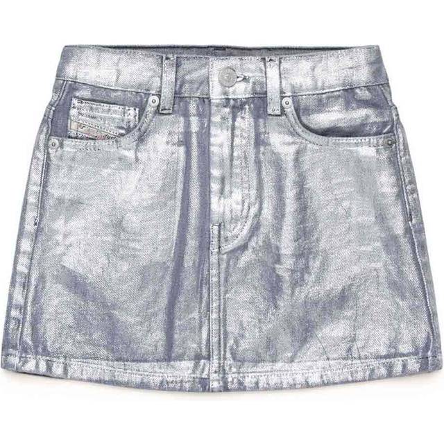 Diesel Kid Girl Denim skirt Silver Size 16 Cotton
