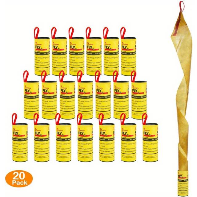 (20pcs) Effective Sticky Fly Trap Tape for Indoor and Outdoor Use