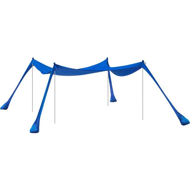 Sobuy - Beach Tent Sun Shelter Beach Shelter Canopy Portable Beach Sun Shade with 4 Aluminum Poles,OZT02-DB