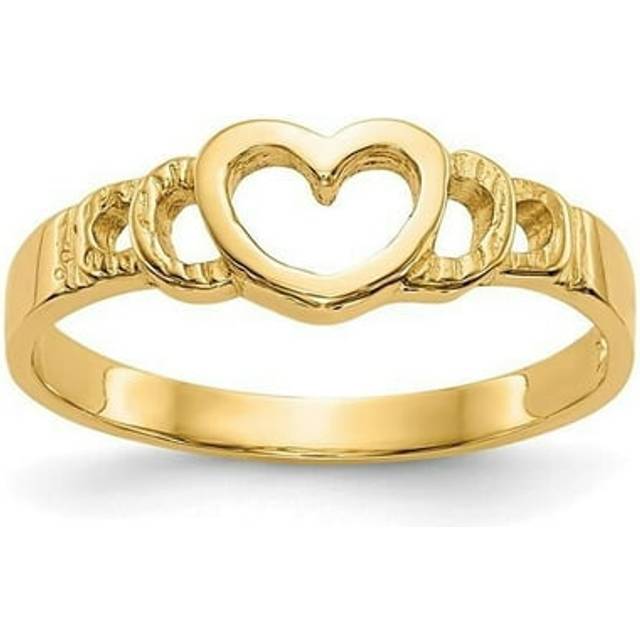 10K Yellow Gold Heart Childs Ring - Size 3