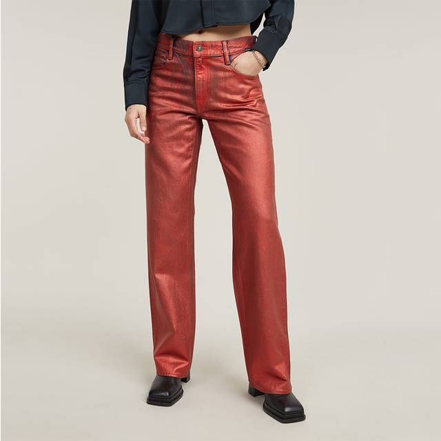 Judee Low Waist Loose Jeans - Red - Women - 30-34