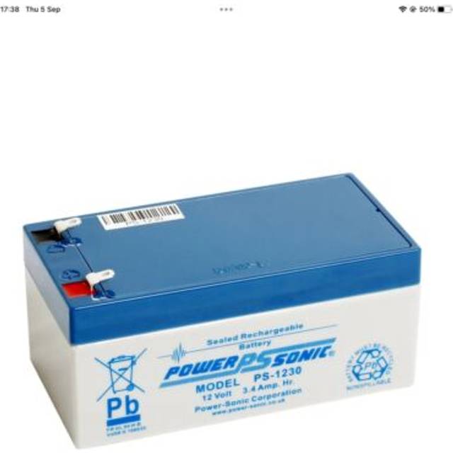Powersonic PS-1230 12V 3.4Ah Sealed Lead Acid SLA Battery