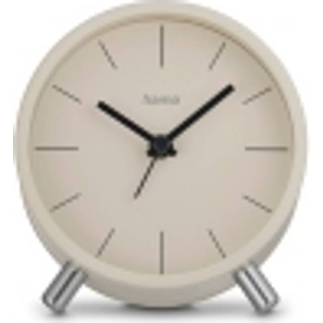 Radio-controlled alarm clock "flores", analog, silent, gray/beige