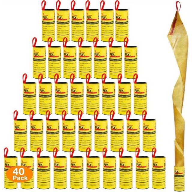 (40pcs) Effective Sticky Fly Trap Tape for Indoor and Outdoor Use