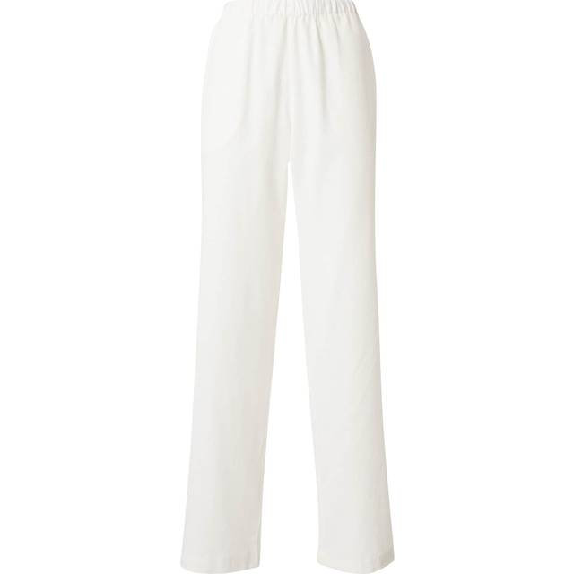 Monki – Vita linnebyxor med vida ben-Vit/a