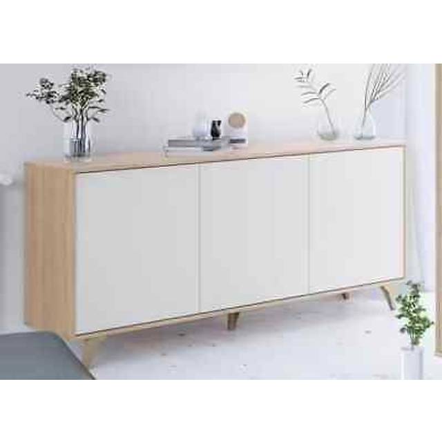 Sideboards Casablanca White And Oak Effect 3 Door Wide Sideboard - 3216 NEW!!!