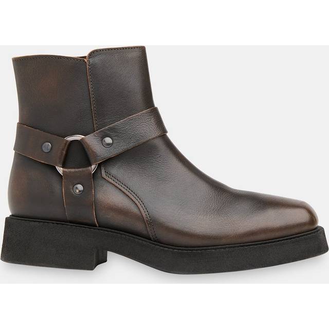 Whistles Matteo Burnished Leather Boots, Brown