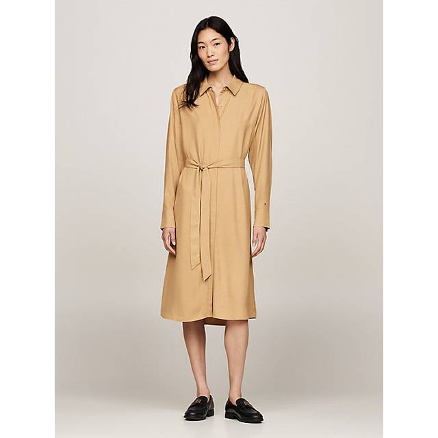Belted Midi Shirt Dress