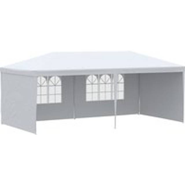 6 x 3 m Party Tent Gazebo Marquee Outdoor Patio Canopy Shelter with Windows and Side Panels White