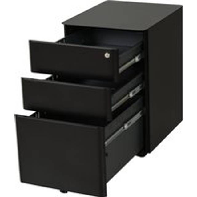 Vinsetto Fully Assembled 3 Drawer Steel Metal Filing Cabinet Lockable Rolling Vertical File Cabinet Black