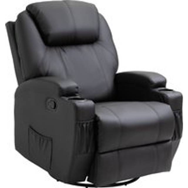 Recliner Armchair Massage Swivel PU Leather Reclining Chairs with Adjustable Leg Rest