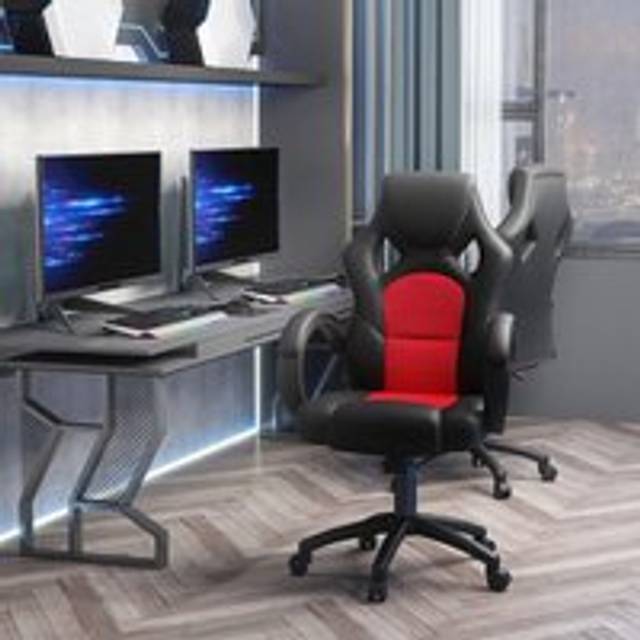 Vinsetto High-Back Office Chair Faux Leather Swivel Computer Desk Chair For Home Office With Wheels Armrests Black