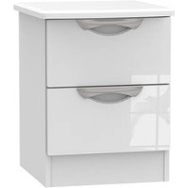 Weybourne Slim Bedside Table White 2 Drawers