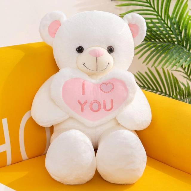 COLORS Teddy Bear Plush- cuddly soft toys - White bear - Cute Stuffed animal in T-shirt - Lovely Gift for Girls, boys, Girlfriend for Christmas,