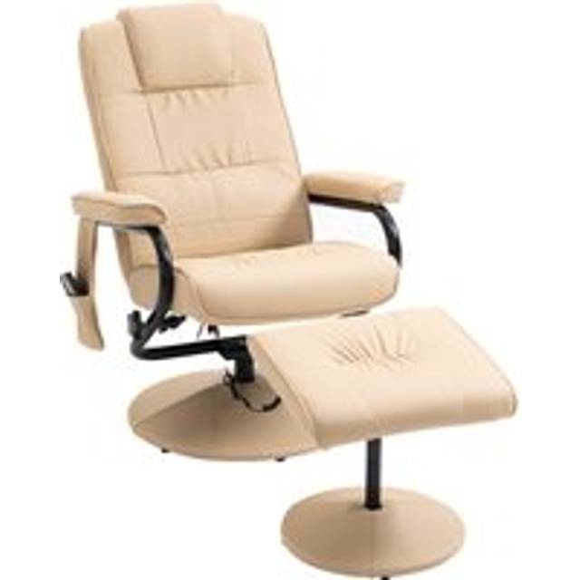 Manual Sofa Reclining Armchair PU Leather Massage Recliner Chair and Ottoman