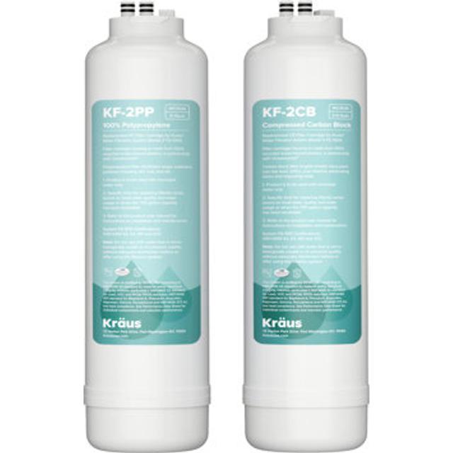 Kraus FC-101 Replacement Filter Cartridges for Purita 2-Stage Under Sink Water Filtration System with Carbon Block & Polypropylene Filters