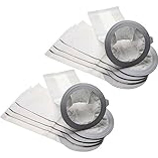 vhbw 10x Vacuum Cleaner Bag compatible with Nilfisk Back Vac 10 Vacuum Cleaner, paper, 43.5 cm x 17.9 cm, White