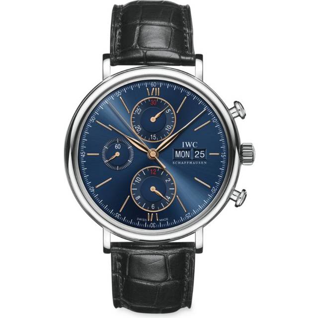 IWC Schaffhausen Stainless Steel Portofino Chronograph Watch - Blue - 42mm