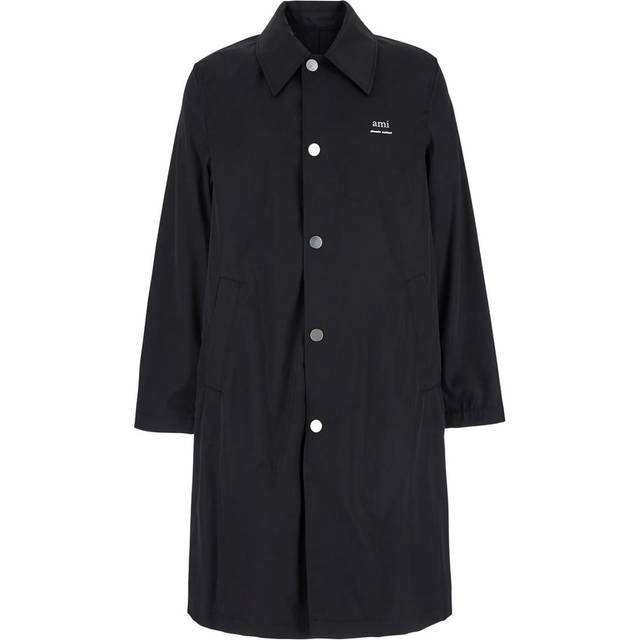 Ami Paris-Technical Twill Trench Coat Trench E Impermeabili Nero-Uomo - Black - M
