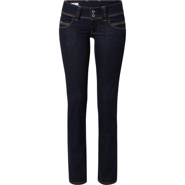 Venus Straight Jeans with Low Rise and Double Buttons - Rinse More - W31 L32