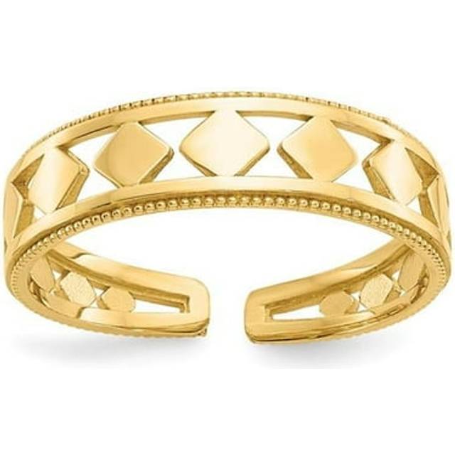 14K Yellow Gold Diamond Shapes Toe Ring