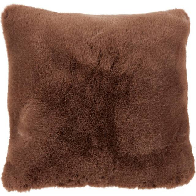 Rabbit Faux Fur Cushion - Mocha / 45cm