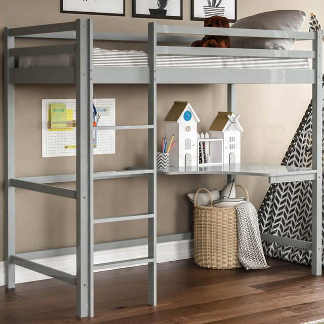 Vida Designs Sydney Grey High Sleeper with Desk - Single