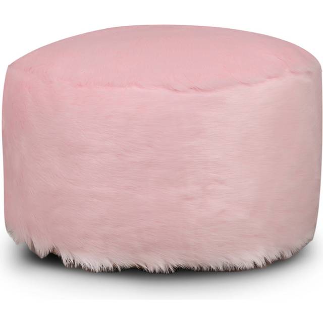 Kaikoo Pink Faux Fur Footstool