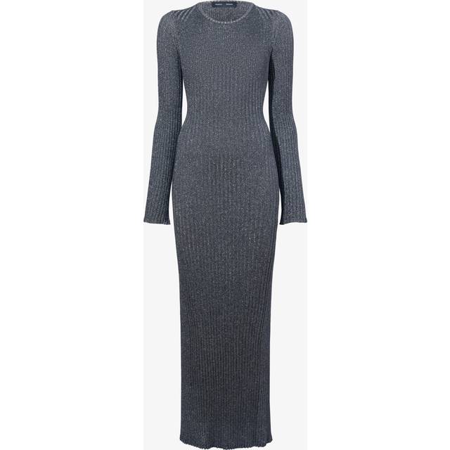 Joni Metallic Rib Long-Sleeve Maxi Sweater Dress - SILVER - Small
