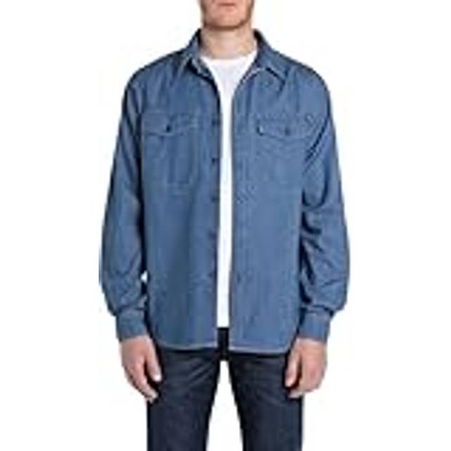 Replay Denim Look Long Sleeved Shirt Blue