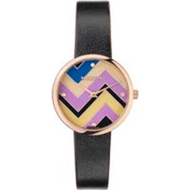 Missoni, Watches, female, Black, ONE SIZE, Luxury Women's Watch with Multicolored Dial