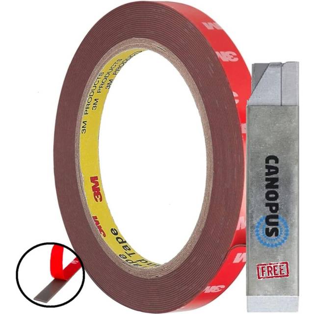 3M Double Sided Tape Strong 10mm x 3m 4218P Waterproof Automotive Tape, Ideal for LED Strip Lights, Indoor & Outdoor, Mounting Tape Trim Tape, Spoiler