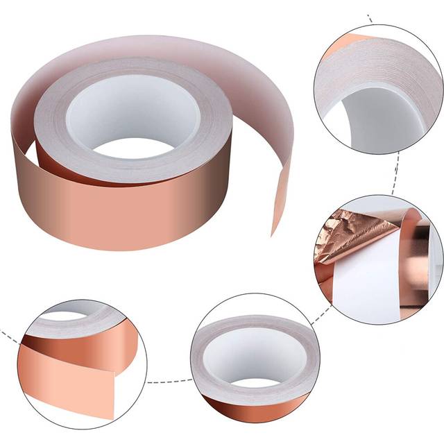 Copper Tape 30M x 50mm, Copper Foil Tape EMI Copper Foil Tape Shielding Tape Copper Foil Copper Tape Self Adhesive Tape